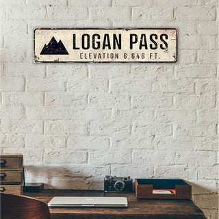 Landmark Mountain Custom Signs: White 2 - Wall Decor Wood & Metal Wall Art Out West Design