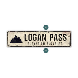 Landmark Mountain Custom Signs: White 2 - Wall Decor Wood & Metal Wall Art Out West Design