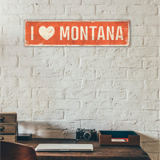 Landmark "I Heart" Custom Signs: Coral Heart - Wall Decor Wood & Metal Wall Art Out West Design
