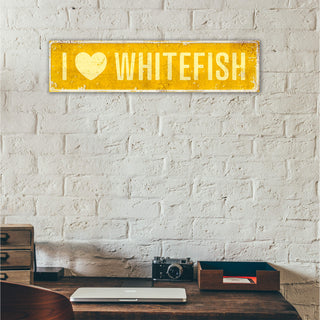Landmark "I Heart" Custom Signs: Yellow Heart - Wall Decor Wood & Metal Wall Art Out West Design