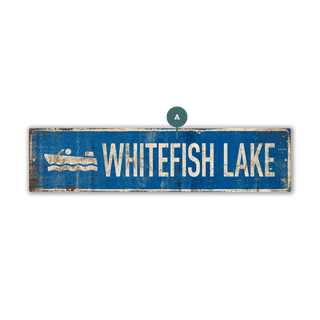 Landmark Speedboat Custom Signs: Blue 1 - Wall Decor Wood & Metal Wall Art Out West Design