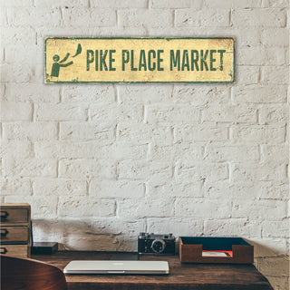 Landmark Signs: Pike Place Market - Wall Decor Wood & Metal Wall Art Out West Design