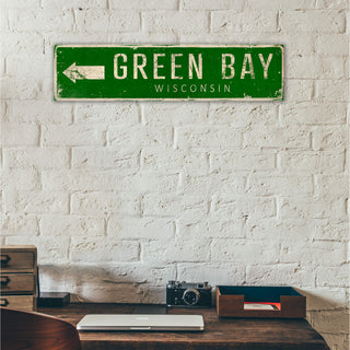 Landmark Arrow Custom Signs: Green 2 - Wall Decor Wood & Metal Wall Art Out West Design