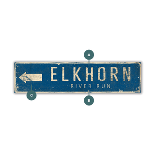 Landmark Arrow Custom Signs: Blue 2 - Wall Decor Wood & Metal Wall Art Out West Design