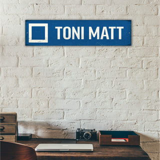 Ski Run Custom Signs: Blue Square - Wall Decor Wood & Metal Wall Art Out West Design