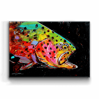 Crazy Trout - Metal Box Art Metal Box Wall Art Dean Crouser