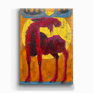 Mr. Sunshine Moose - Metal Box Art Metal Box Wall Art Shelle Lindholm