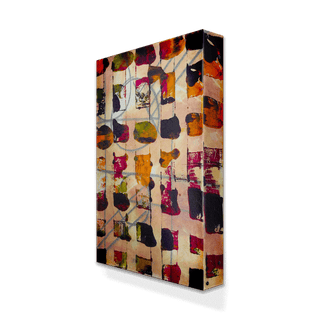 Orange and Black Chex - Metal Box Art Metal Box Wall Art Nancy Seiler