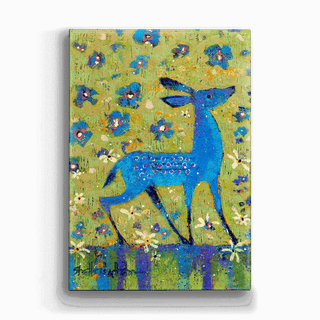 Blue Fawn in Morning Glory - Metal Box Art Metal Box Wall Art Shelle Lindholm