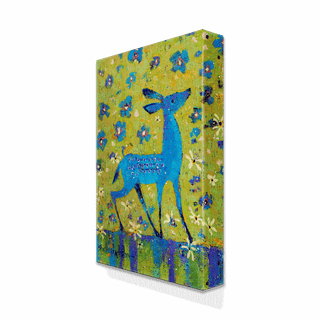 Blue Fawn in Morning Glory - Metal Box Art Metal Box Wall Art Shelle Lindholm