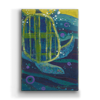 Plunging Turtle - Metal Box Art Metal Box Wall Art Shelle Lindholm