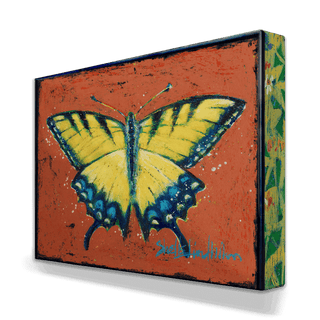 Yellow Swallowtail Butterfly - Metal Box Art Metal Box Wall Art Shelle Lindholm