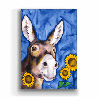 Mule Among Sunflowers - Metal Box Art Metal Box Wall Art Karen Savory
