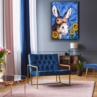 Mule Among Sunflowers - Metal Box Art Metal Box Wall Art Karen Savory