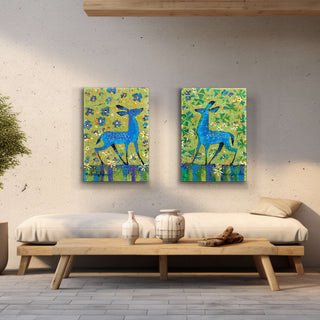 Blue Fawn in Morning Glory - Metal Box Art Metal Box Wall Art Shelle Lindholm