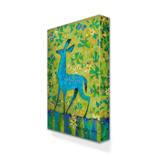 Blue Fawn in Clover - Metal Box Art Metal Box Wall Art Shelle Lindholm