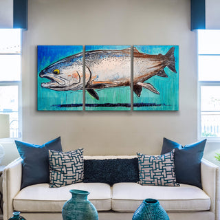 Steelhead Splendor: 3-Piece Metal Box Art Metal Box Wall Art Ed Anderson