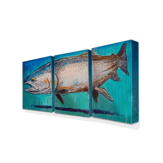 Steelhead Splendor: 3-Piece Metal Box Art Metal Box Wall Art Ed Anderson