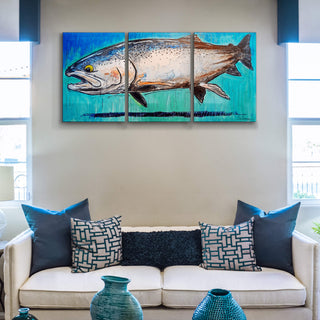 Steelhead Splendor: 3-Piece Metal Box Art Metal Box Wall Art Ed Anderson