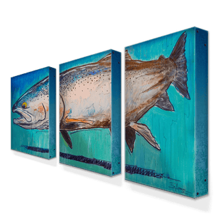 Steelhead Splendor: 3-Piece Metal Box Art Metal Box Wall Art Ed Anderson