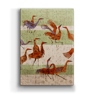 Return of the Sandhill Cranes: 3-Piece Metal Box Art Metal Box Wall Art Shelle Lindholm