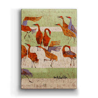 Return of the Sandhill Cranes: 3-Piece Metal Box Art Metal Box Wall Art Shelle Lindholm