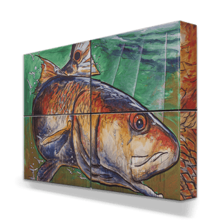 Redfish Tetra: 4-Piece Metal Box Art Metal Box Wall Art Ed Anderson