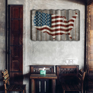 USA Map - Corrugated Metal Wall Art Corrugated Wall Art Meissenburg Designs