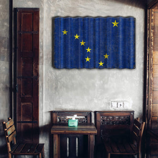 Alaska State Flag - Corrugated Metal Wall Art Corrugated Wall Art Meissenburg Designs