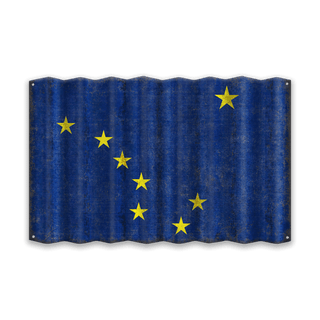 Alaska State Flag - Corrugated Metal Wall Art Corrugated Wall Art Meissenburg Designs