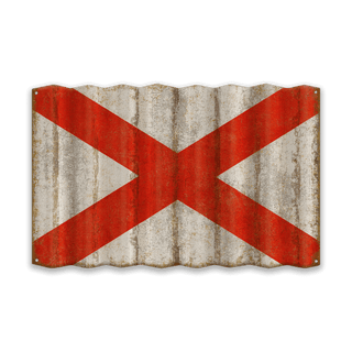 Alabama State Flag - Corrugated Metal Wall Art Corrugated Wall Art Meissenburg Designs