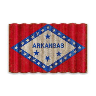 Arkansas State Flag - Corrugated Metal Wall Art Corrugated Wall Art Meissenburg Designs
