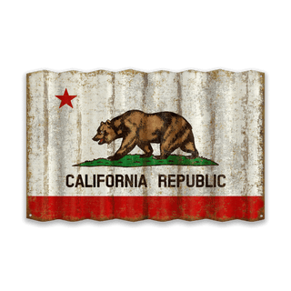 California State Flag - Corrugated Metal Wall Art Corrugated Wall Art Meissenburg Designs