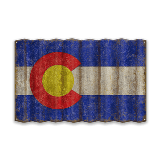 Colorado State Flag - Corrugated Metal Wall Art Corrugated Wall Art Meissenburg Designs