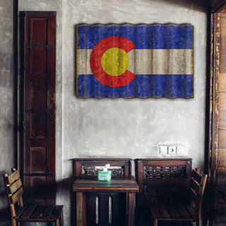 Colorado State Flag - Corrugated Metal Wall Art Corrugated Wall Art Meissenburg Designs