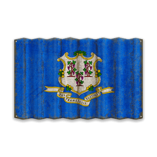 Connecticut State Flag - Corrugated Metal Wall Art Corrugated Wall Art Meissenburg Designs