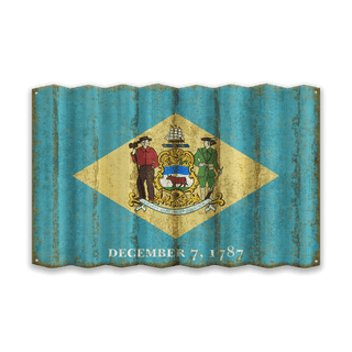 Delaware State Flag - Corrugated Metal Wall Art Corrugated Wall Art Meissenburg Designs