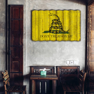 Gadsden Flag - Corrugated Metal Wall Art Corrugated Wall Art Meissenburg Designs