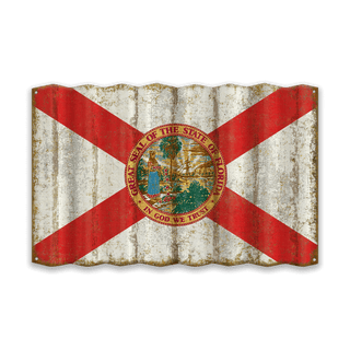 Florida State Flag - Corrugated Metal Wall Art Corrugated Wall Art Meissenburg Designs