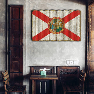 Florida State Flag - Corrugated Metal Wall Art Corrugated Wall Art Meissenburg Designs