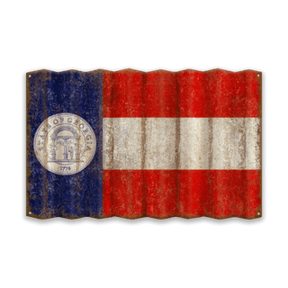 Georgia State Flag - Corrugated Metal Wall Art Corrugated Wall Art Meissenburg Designs