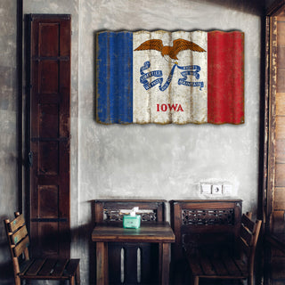 Iowa State Flag - Corrugated Metal Wall Art Corrugated Wall Art Meissenburg Designs