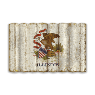 Illinois State Flag - Corrugated Metal Wall Art Corrugated Wall Art Meissenburg Designs