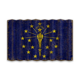Indiana State Flag - Corrugated Metal Wall Art Corrugated Wall Art Meissenburg Designs