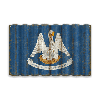 Louisiana State Flag - Corrugated Metal Wall Art Corrugated Wall Art Meissenburg Designs