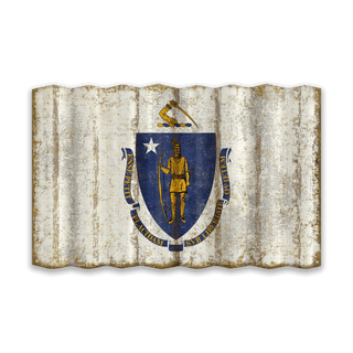 Massachusetts State Flag - Corrugated Metal Wall Art Corrugated Wall Art Meissenburg Designs