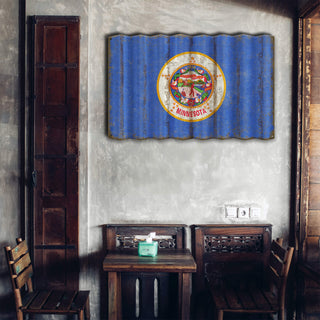 Minnesota State Flag - Corrugated Metal Wall Art Corrugated Wall Art Meissenburg Designs