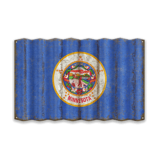 Minnesota State Flag - Corrugated Metal Wall Art Corrugated Wall Art Meissenburg Designs