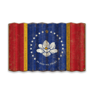 Mississippi State Flag - Corrugated Metal Wall Art Corrugated Wall Art Meissenburg Designs