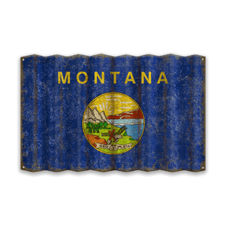 Montana State Flag - Corrugated Metal Wall Art Corrugated Wall Art Meissenburg Designs